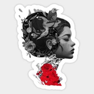 Floral Crown Girl Sticker